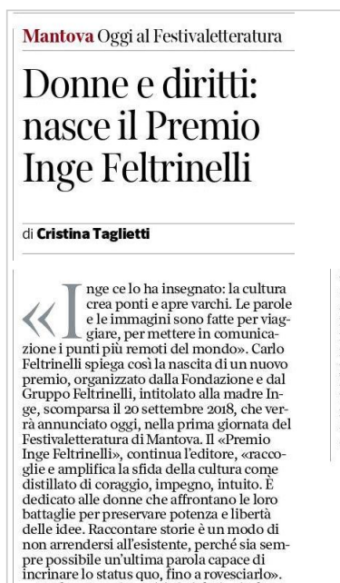feltrinellied's tweet photo. "Inge ce lo ha insegnato: la cultura crea ponti e apre varchi. Le parole e le immagini sono fatte per viaggiare, per mettere in comunicazione i punti più remoti del mondo". #CarloFeltrinelli spiega la nascita del #PremioIngeFeltrinelli, presentato oggi su @festletteratura https://t.co/qIRVTFW6nC