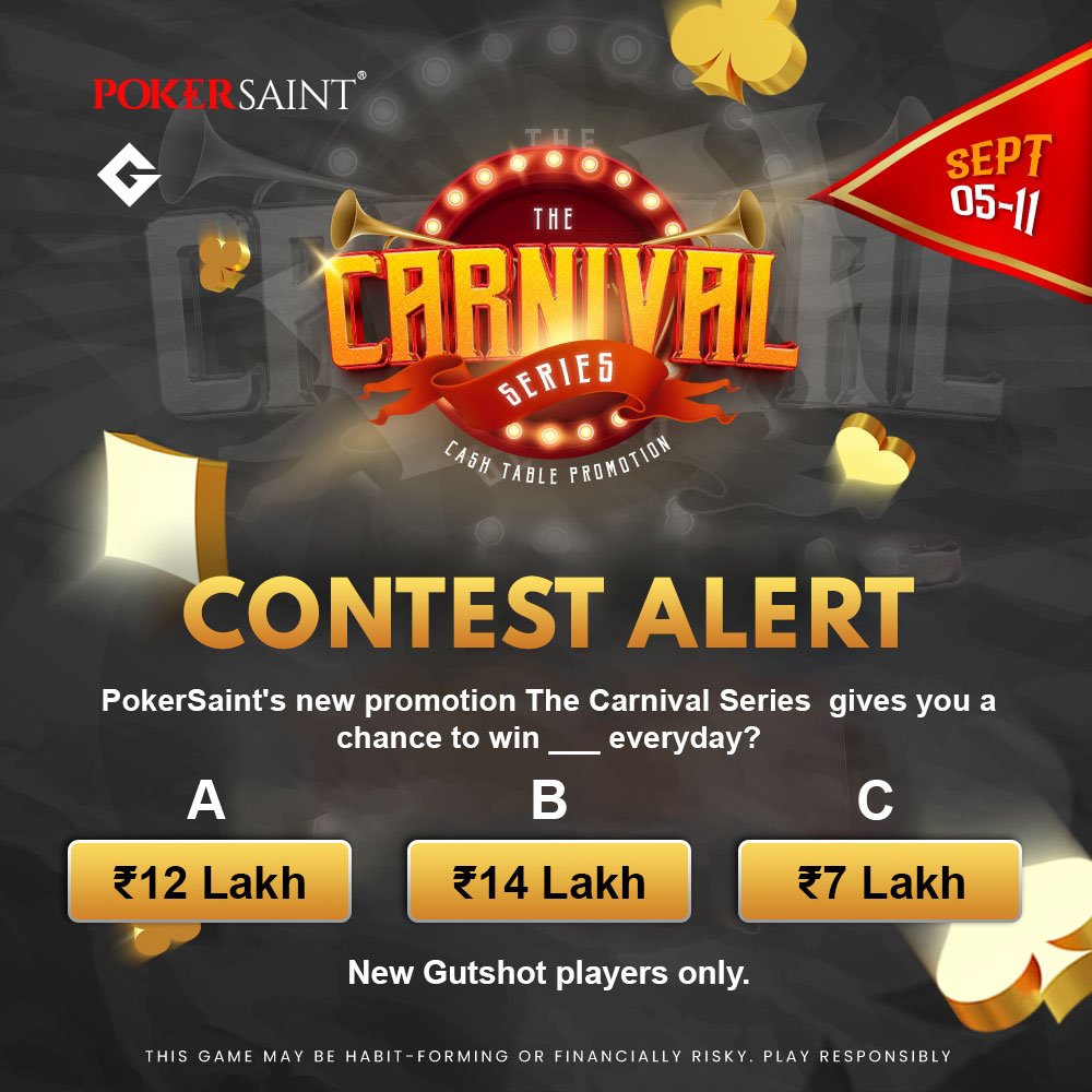 GutshotMagazine's tweet photo. #CONTEST

2 #FREE tickets to ₹750 entry @PokerSaintClub's Daily 80K GTD tourney on 10 Sep @ 6 PM

1. Sign Up: https://t.co/qMfsC0ZXW3
2. Tag 2 #poker #buddies 

Winners will be picked &amp; announced on 9 Sep

#OnlinePoker #Giveaways #Freebies #PokerContest #PokerTournament #India https://t.co/DnE8lmHNk3