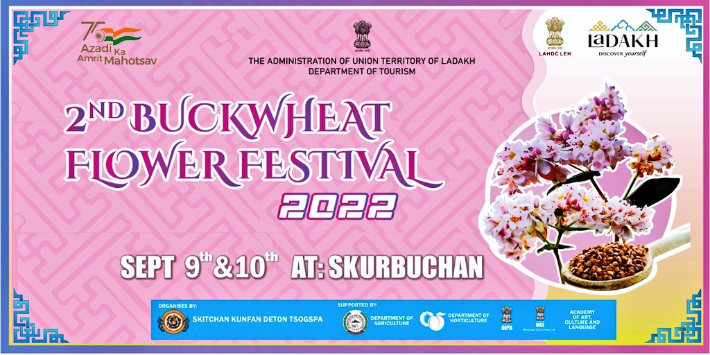Enjoy scrumptious food made of buckwheat during the second #BuckwheatFestival 2022 to be held at Skurbuchan on September 9 and 10. @tourismgoi @PIBTour @incredibleindia @lg_ladakh @sectourismutl @DIPR_Leh @DIPR_Kargil @LAHDC_LEH @DC_Leh_Official @FoodLadakh @StanChosphel