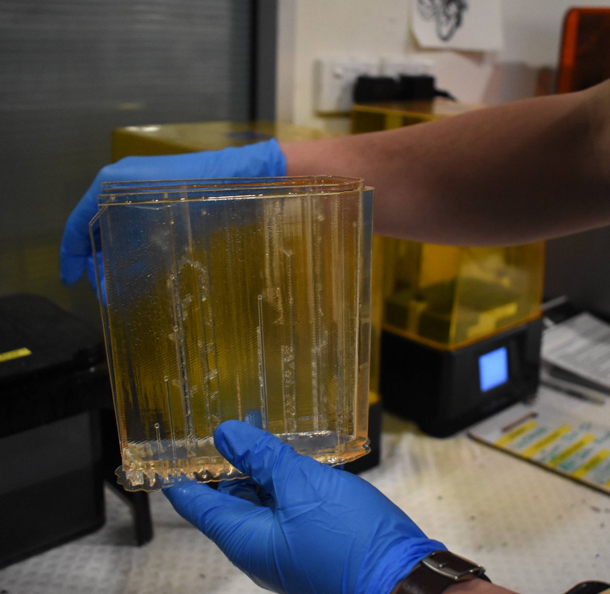 A lot of work has gone into the car over the last few months, here are the headlight covers being resin printed in the ANU MakerSpace!
<a href="/anumakerspace/">ANU MakerSpace</a> 
#anusolarracing #headlightcovers