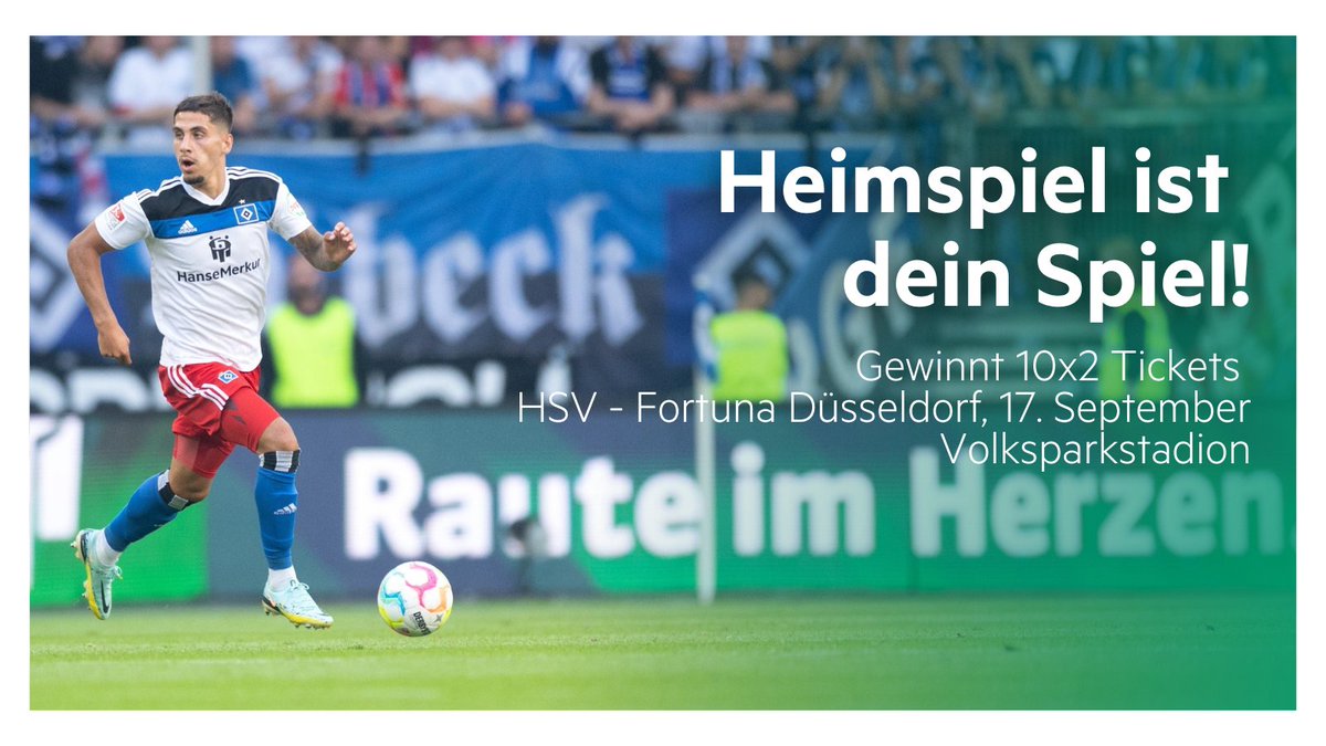 Flutlichtspiel mit dem <a href="/HSV/">Hamburger SV</a>, der #HanseMerkur und Dir: Wir verlosen 10x2 Tickets für #HSV - Fortuna Düsseldorf <a href="/f95/">Fortuna Düsseldorf</a>🎫

Dabei sein ist einfach: Sei Follower von <a href="/HanseMerkurSpo/">HanseMerkur Sports</a> &amp; retweete diesen Post. Gewinnerbekanntgabe ist Dienstag 🤞.

Vollständige TNB: bit.ly/3zQFVmS