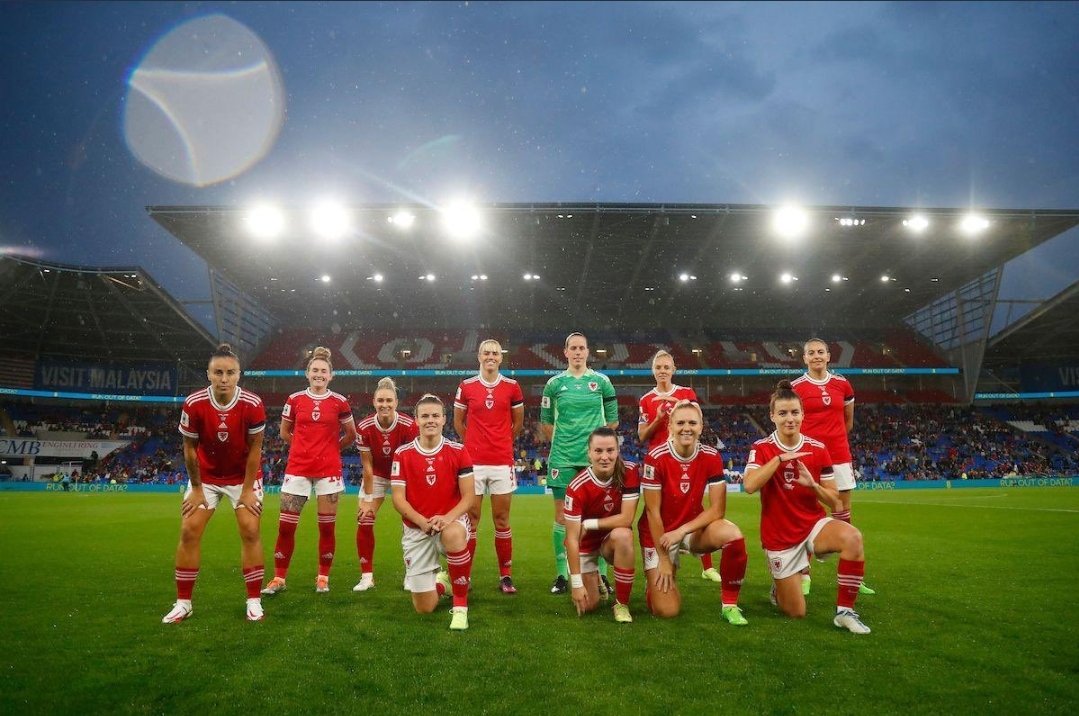 jalalgoni1989's tweet photo. Good things come in 3s - @Cymru Women got the vital point they needed, a new record attendance and safe space to pray Salah. Thank you @FAWales &amp; @WebberTJason for creating new fond memories for 120 Afghanistan refugee yesterday as they attended their first ever football match. https://t.co/jfdJ3M47Iz