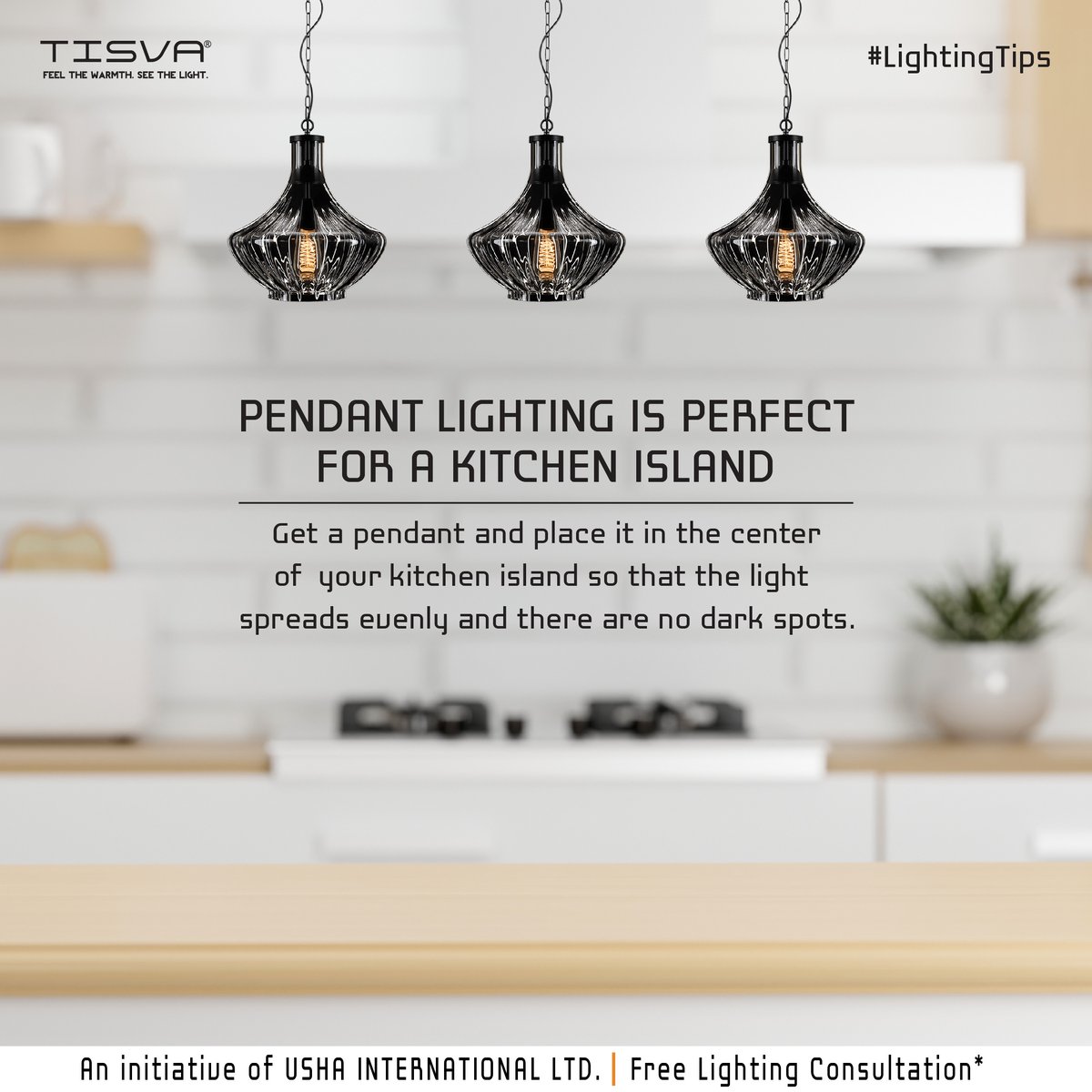 LightsbyTISVA's tweet photo. Tisva’s suggestion for modular kitchen lighting is to suspend pendants in the key area. It will make every chef’s spread look more delicious!

Visit us to explore our lighting range https://t.co/y18K6XRb5U

#lightingtips #lightsbytisva #layersoflighting #trending #explorepage https://t.co/Ttd28Vshmv