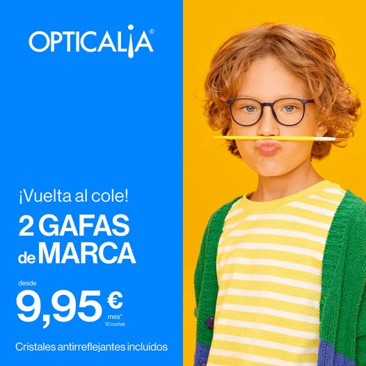 OpticaliaAlgete's tweet photo. ¡VUELTA AL COLE! 🎒📚
Ven a Opticalia Algete y llévate 2 gafas de marca de las colecciones infantiles Pepe Jeans y Mango kids (con cristales antirreflejantes incluidos) desde 9,95 € al mes.
Pide cita en el 916 290 823
#vueltaalcole #MeGustanLasGafas #CompraEnAlgete https://t.co/gQpyWTAtJd