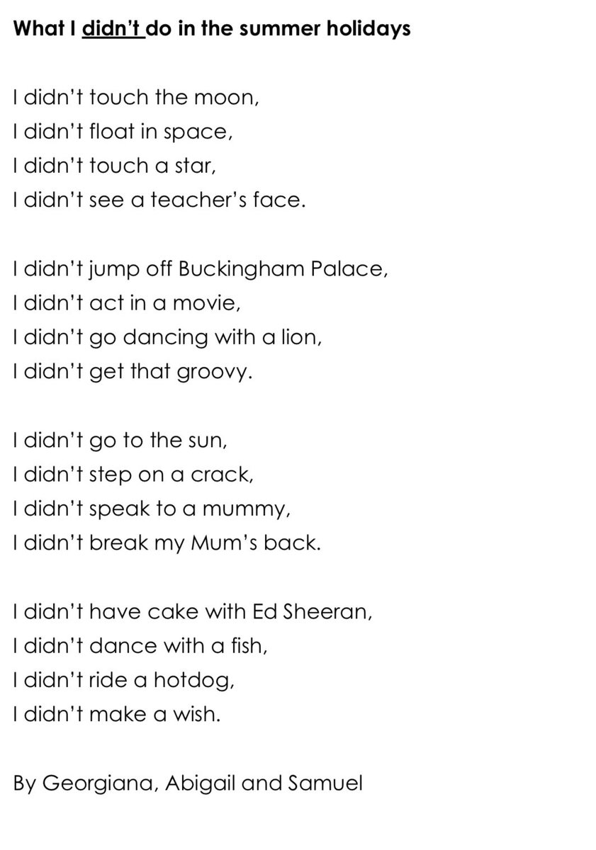 BrooklandsEng's tweet photo. Pupils in 5SQK have been writing poems this week, and this is too good to not share! Well done Georgiana, Abigail and Samuel. 🌟 @Brooklands_Sch https://t.co/CfbBNIVhnf