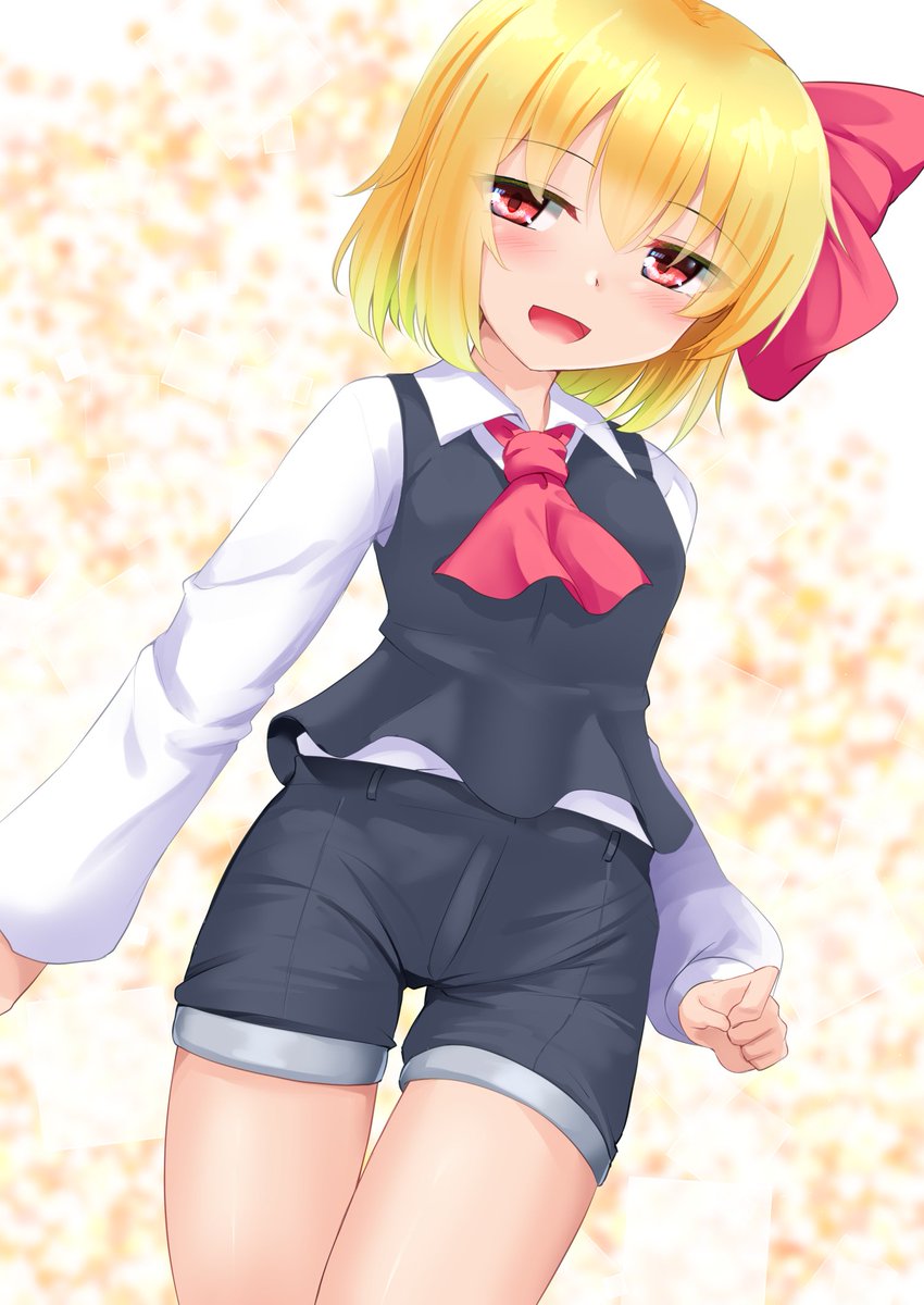 ルーミア(東方プロジェクト) 「短パンというふともも別の表情#毎月七日はルーミアの日 」|羽山 悠@skeb・依頼募集中のイラスト