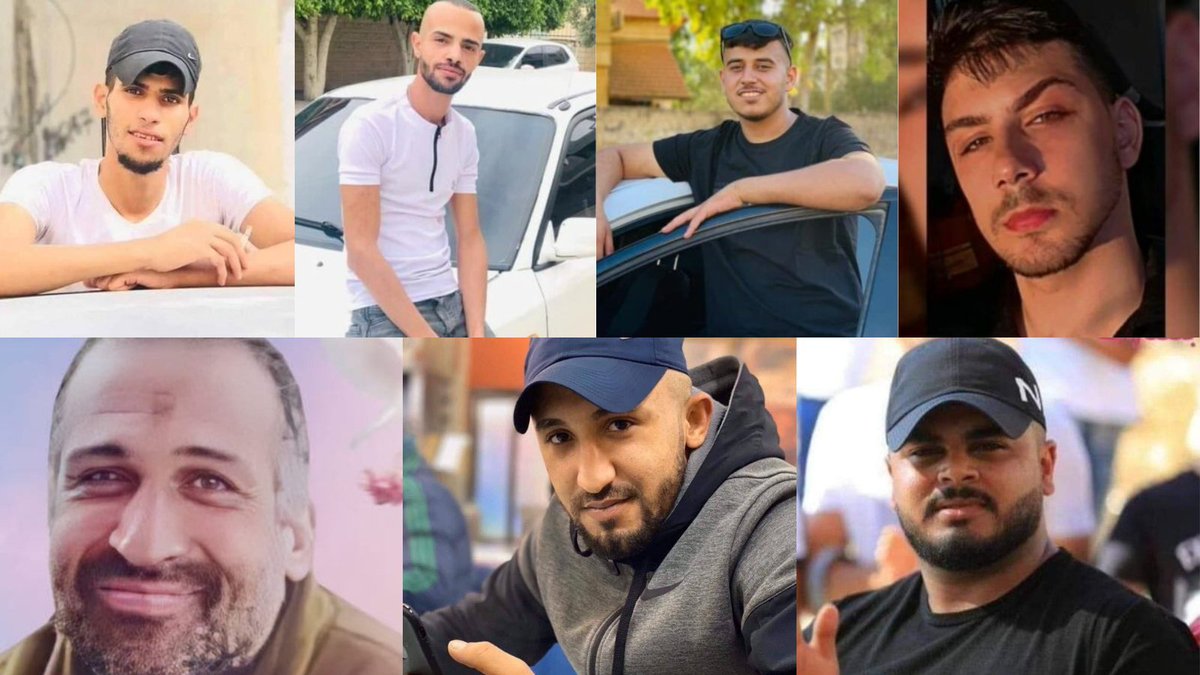 PalestinePDP's tweet photo. Since Sept. 1:  7 #Palestinians were killed by Israeli occupation forces: 

Younes G. Tayeh, 21
Mohammad M. Sabaneh, 29
Taher M. Zakarneh, 19
Mohammad F. Ghattas, 19
Mousa H. Abu Mahameed, 40 (died in Israeli prison) 
Yazan N. Afaneh, 24
Samer M. Khaled, 25

#RememberTheirNames https://t.co/mLuy803q7P