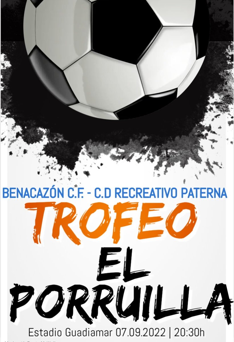 Tarde de fútbol, hoy a las 19:00 nuestros cadetes se enfrentan en partido amistoso al U.D.Mairena, a la finalización, comenzará el trofeo EL PORRUILLA, último partido preparatorio de nuestro equipo senior antes de arrancar el próximo sábado el campeonato liguero.