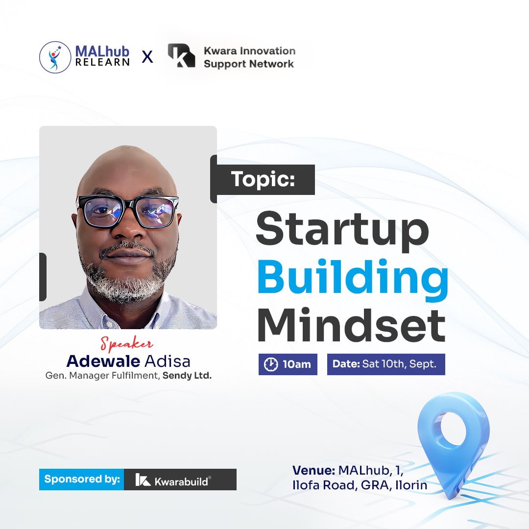 malhubng's tweet image. Don&apos;t miss out on our next meetup!

Adewale Adisa is a results oriented individual with significant and verifiable experience in developing and executing corporate development initiatives.

RSVP Link: startubuild.eventbrite.com

#KWISN #StartupBuild