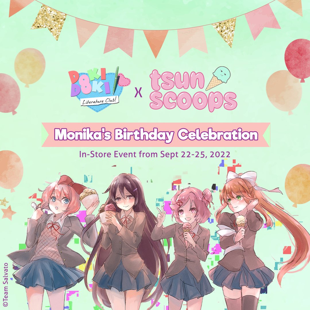 TeamSalvato's tweet photo. Celebrate Monika's birthday weekend at @tsunscoops from Sept 22 -25! This special event will feature two limited edition flavors: “Your Realitea” &amp; “Just Mocha”, along with extra special limited quantity merchandise! More details TBA soon! https://t.co/K06JzZ2QQG