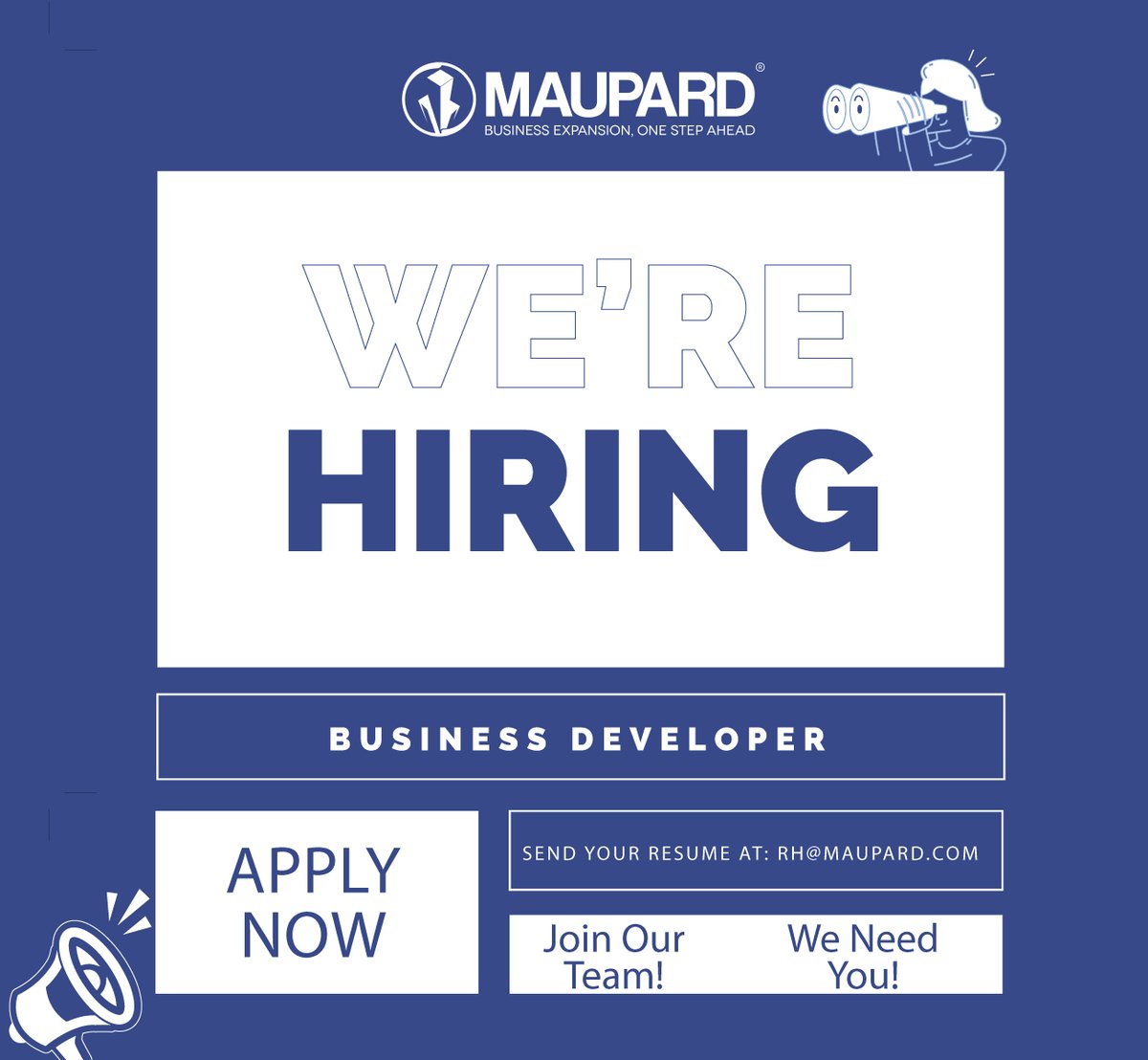 Maupard_Paris's tweet photo. 📣 We are looking for an intern for a Business Developer position in Paris.

🔎If you wish to find out more about this opportunity: https://t.co/JpXh9TT3Bn

➡ You can apply here: rh@maupard.com
 #businessdeveloper #Hiring #accounting  #opportunity #intern #internship https://t.co/kzrwpn2a4A