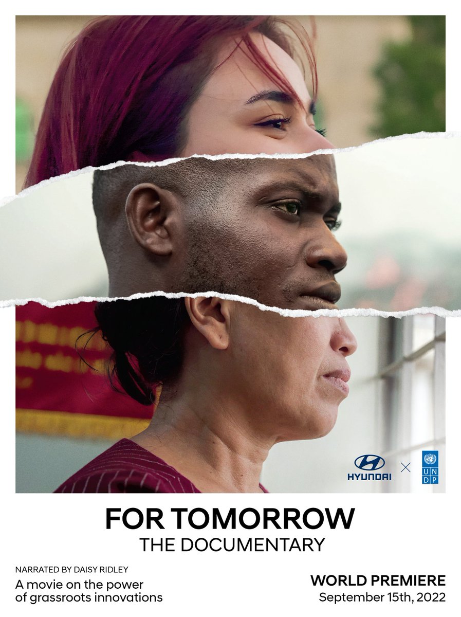 In New York on Sept 15? <a href="/Hyundai_Global/">Hyundai Worldwide</a> + <a href="/UNDPAccLabs/">UNDP Accelerator Labs</a> invite you to the screening of the <a href="/fortomorrow2030/">for Tomorrow</a> Documentary--- a story of #grassroots trailblazers dedicated to making the world a better place (narrated by Star Wars actress #DaisyRidley) 

RSVP👇 undpacclabs.com/ForTomorrowDoc…