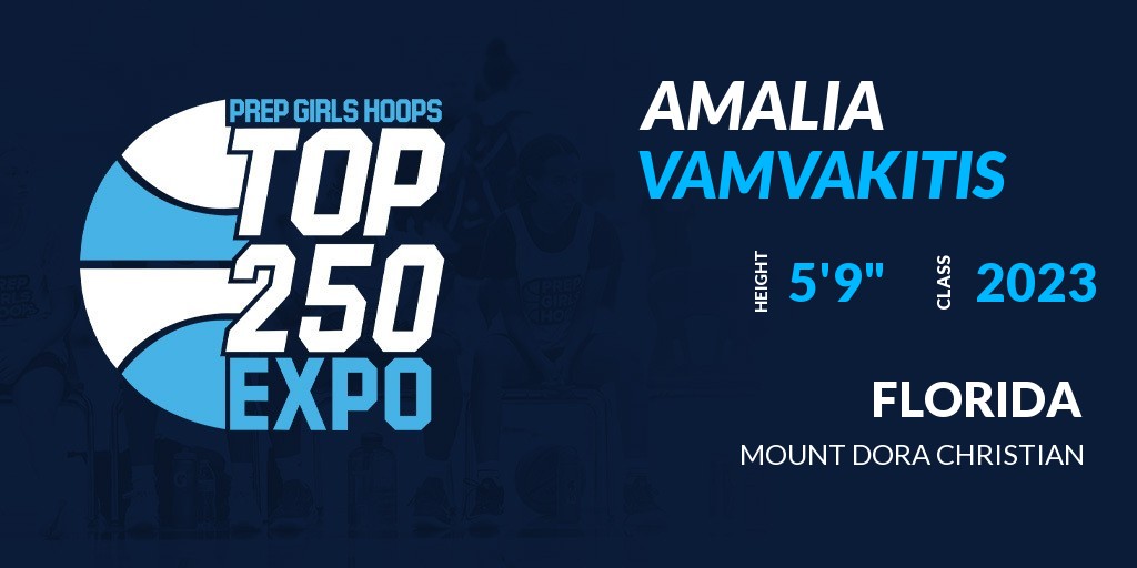 PGHFlorida's tweet photo. Welcome Class of 2023 Amalia Vamvakitis (@amivamvakitis) of Mount Dora Christian HS to the @PGHFlorida Top 250 Expo @ Mainland High School. 

🔥🏀 #PGHTop250Expo 🏀🔥

Register NOW! 👇  
https://t.co/nTq13XBKfN https://t.co/NFTr9KSDgk