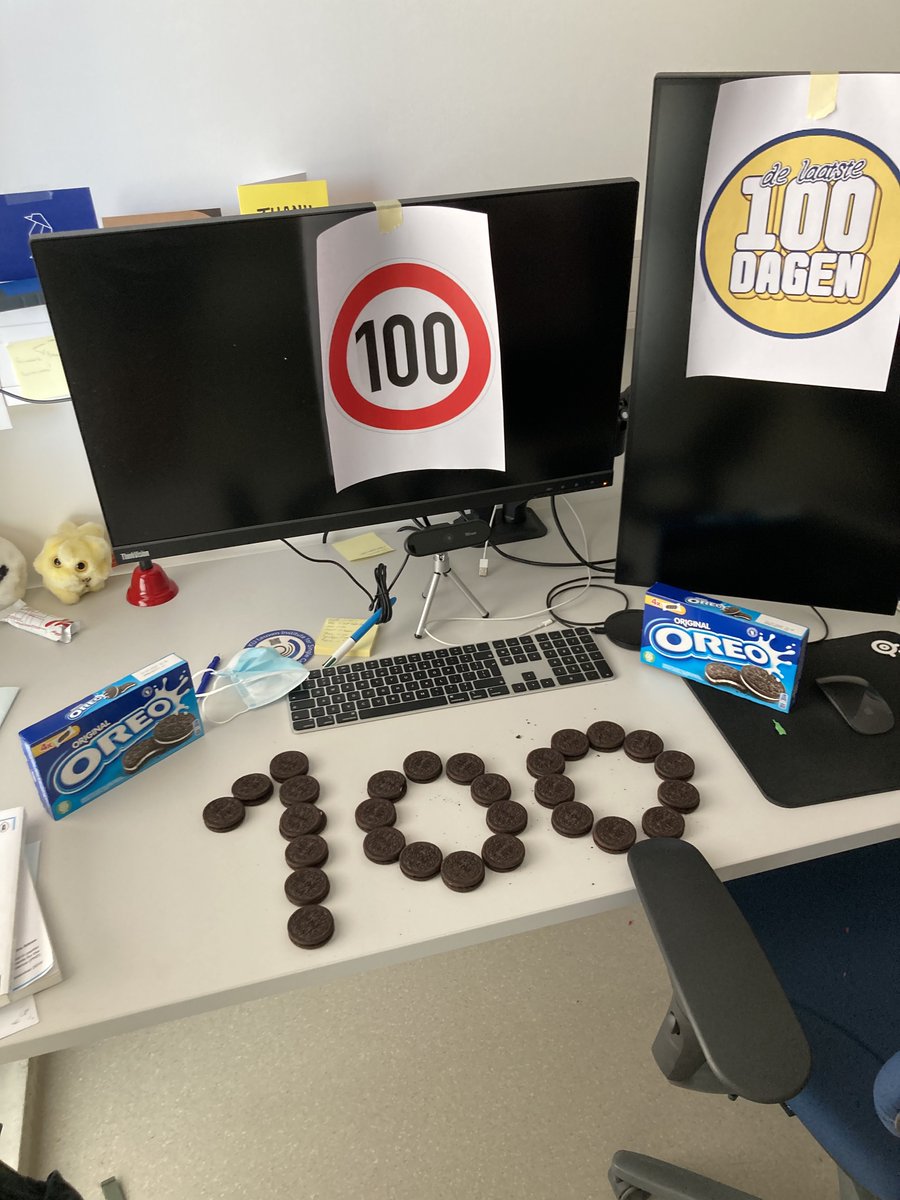 Svanuytven's tweet photo. Yesterday some of my colleagues celebrated my last 100 days in the @T_Voet & @asifrim labs, and stockpiled my #Oreo supply for surviving the dissertation writing. Although I am extremely grateful for what lies ahead of me, I will definitely miss parts of the #singlecellforce https://t.co/806sMYYWHe
