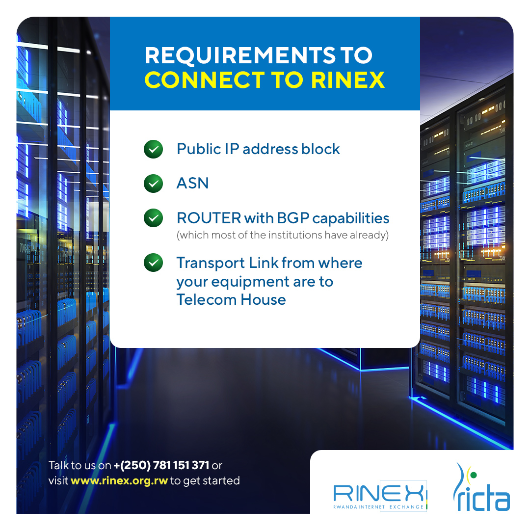 Connect to #RINEX and have access to these benefits:
✔️Better local network performance
✔️Keep the Local Traffic local
✔️Accessibility of Local Content even when international links are off
✔️Peering is free - Exchange traffic with connected members

Check the requirements below: