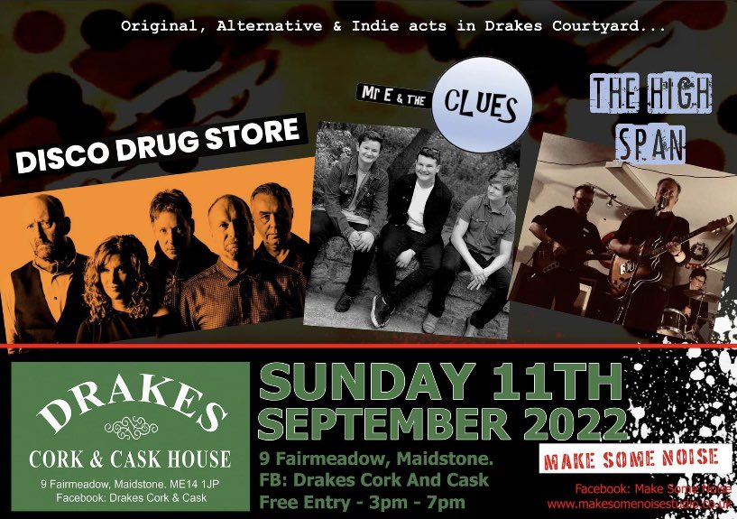They said, “Disco Drug Store are the best band I’ve seen in ages” and now you can at Drakes this Sunday!!
#alternativerock #sundayvibes #livemusic #music #femaledrummer #girlpower #bestbandever #guitar #drums #keepmusiclive