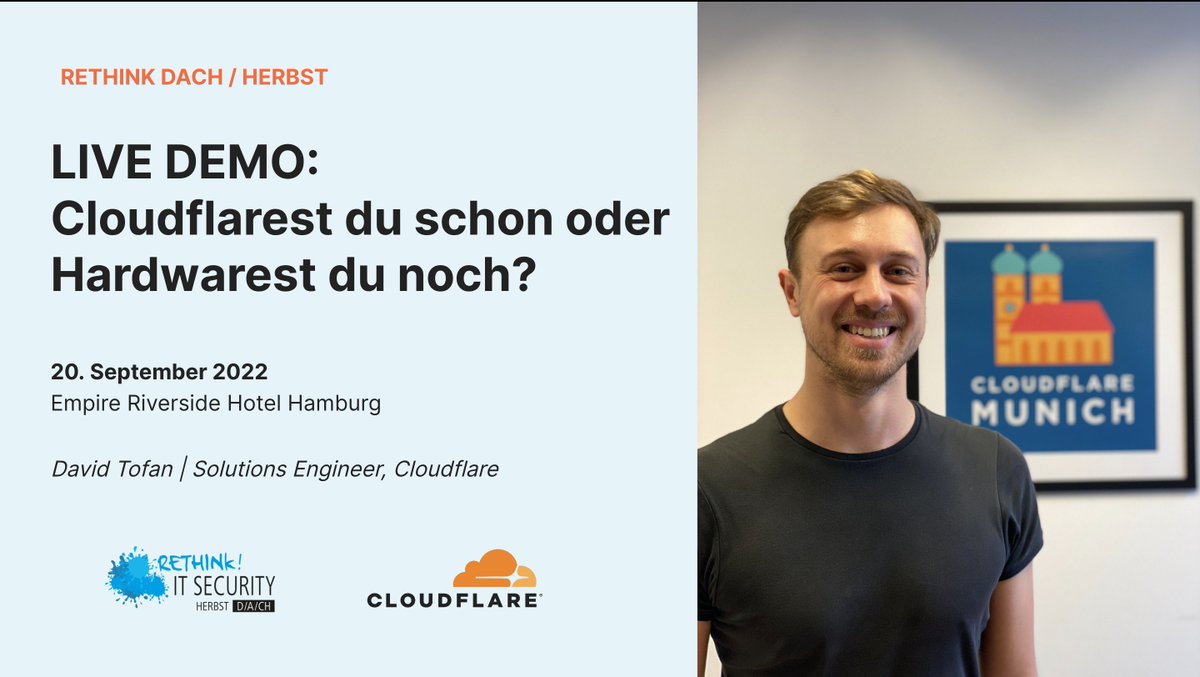Am 19. - 20. September sind wir auf der ReThink in Hamburg anzutreffen! Freuen Sie sich auf eine Live Demo an unserem Stand mit Solutions Engineer David Tofan. cfl.re/3KTttrw