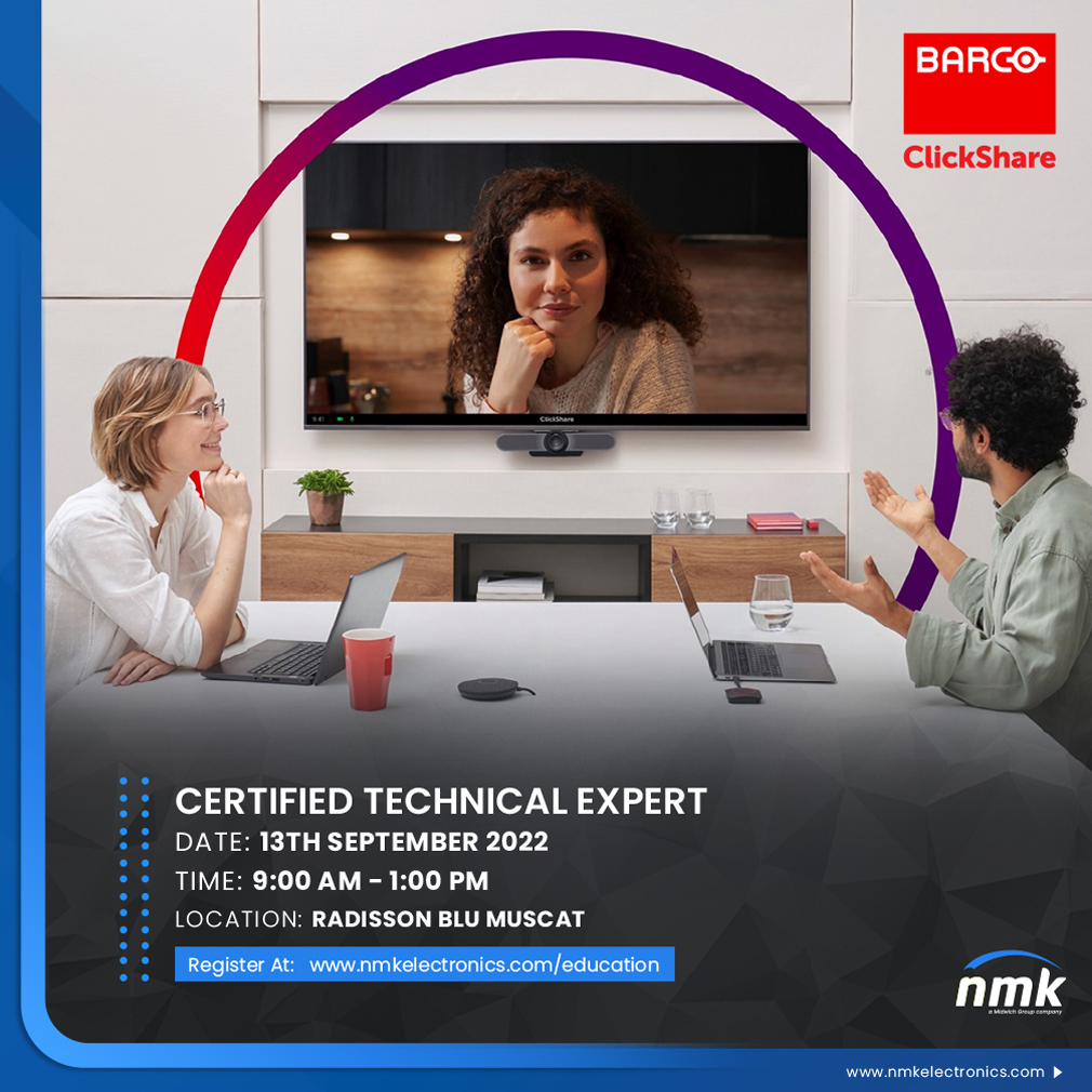 nmkelectronics's tweet image. We're bringing NMK #academy to OMAN 🇴🇲
Register now for @BarcoClickShare Certification and @QSC Architect training ➡️ lnkd.in/dGWpdBbQ
📅 13th September 2022
🕛 9:00 AM - 5:00 PM
📍 Raddison Blu, Muscat
#training #avdevelopment #audio #collaboration