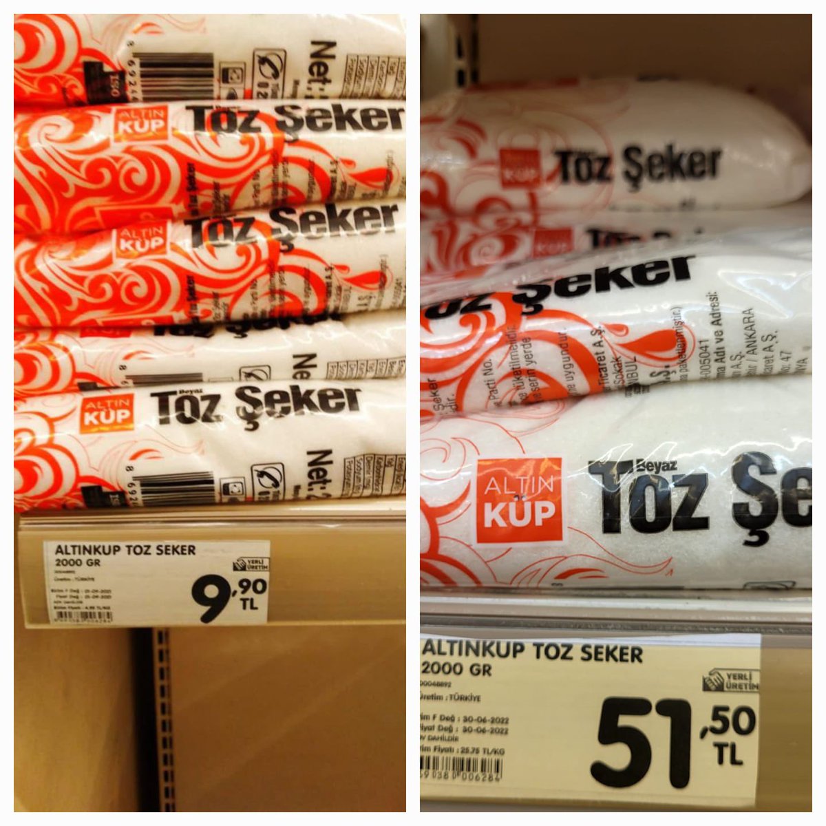 Son 1 yılda toz şekere gelen zam: %420