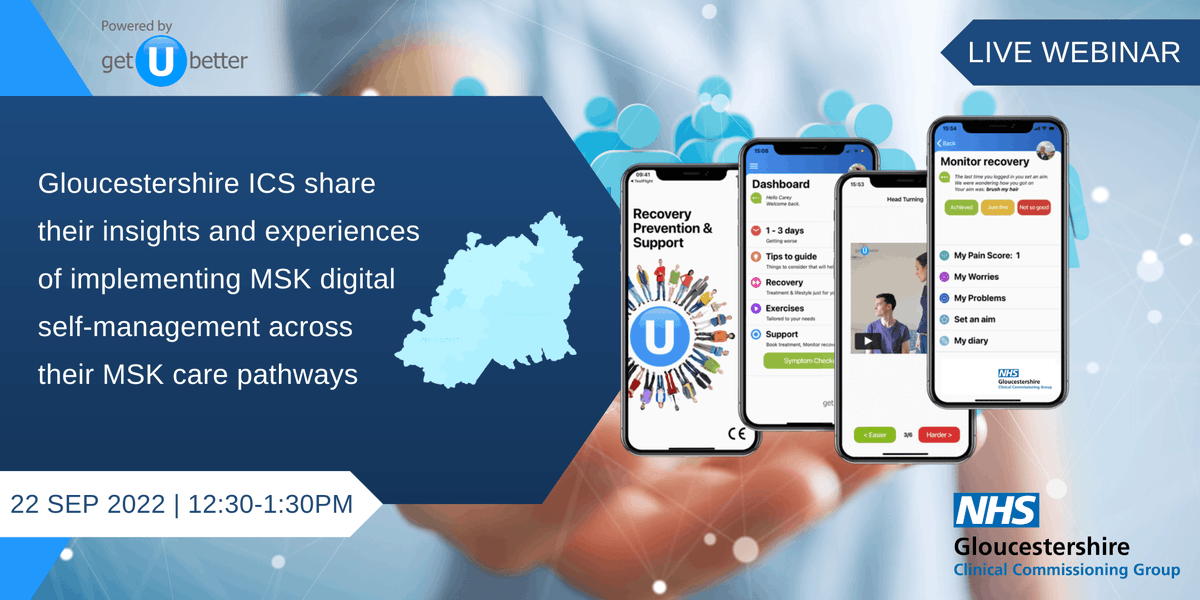 getubetter's tweet photo. Join speakers from @NHSGlos in a discussion on implementing #MSK digital self-management across their MSK care pathways. Find out how #digitallyenabledMSK delivers service improvement across the ICS. 

Follow the link to register: https://t.co/HwWFhro7gl 

#bestMSKhealth https://t.co/avPXRqfQuo