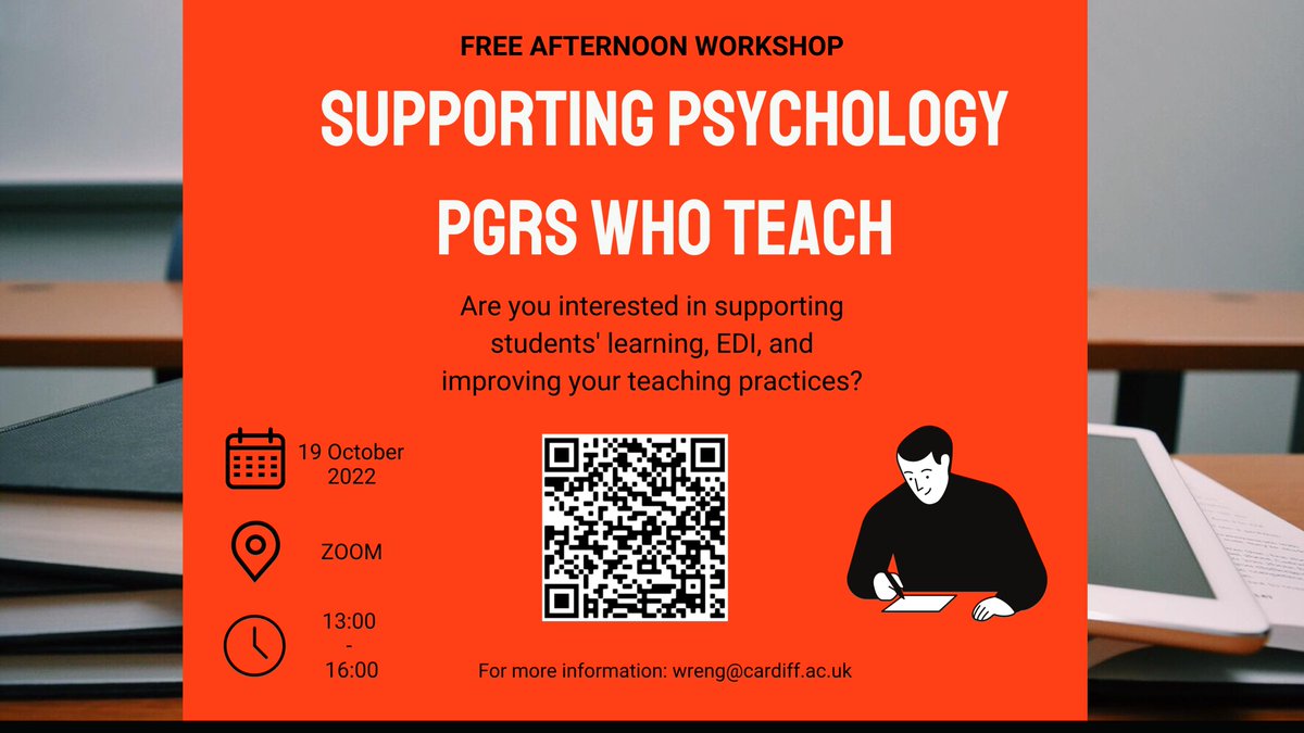 I'm really excited to be hosting this workshop on 19th October for Psychology based PGRs involved/interested in teaching in Higher Education. Free to attend with a brilliant lineup of speakers - please share😀