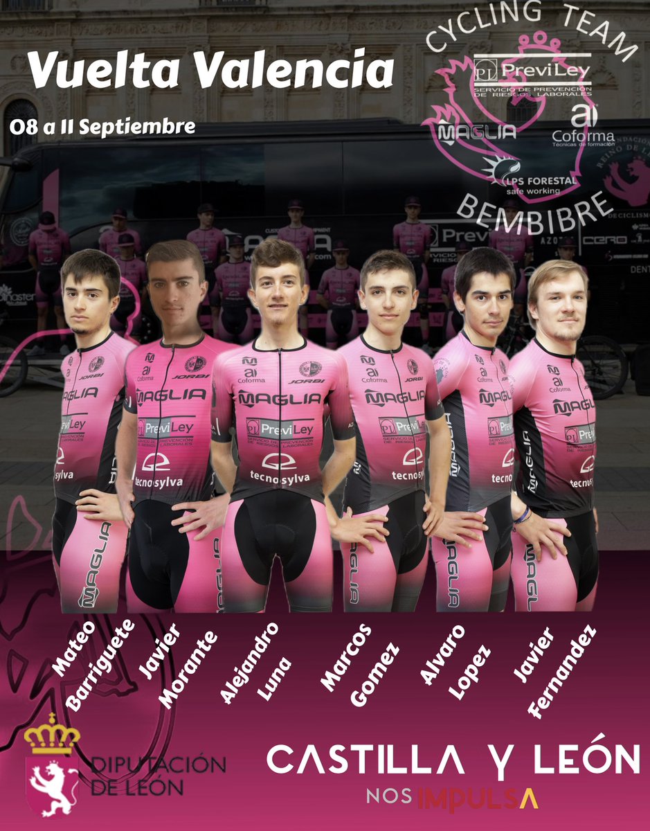 TRBCyclingTeam's tweet photo. Ilusión ante la Vuelta a Salamanca con el objetivo de volver a ganar y ambición en Valencia, una carrera en la que buscar un gran resultado

https://t.co/IdfZXeDQjX

@MagliaSport 
@technosylva
@aytodebembibre 
@diputacionleon 
@Deportesjcyl 
#powerlions
#vistetussueñosvistemaglia https://t.co/Qup85ZabE2