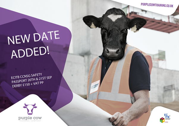 PurpleCowTrain's tweet photo. Mooore courses added!

We've added an additional date to our ECITB CCNSG Safety Passport course schedule.

20th &amp; 21st September 2022 - Derby - £150 + VAT pp

For more information, or to book, call 01782 349602 or email bookings@purplecowtraining.co.uk 

#ecitb #ccnsg #training https://t.co/wn1uluOBWT