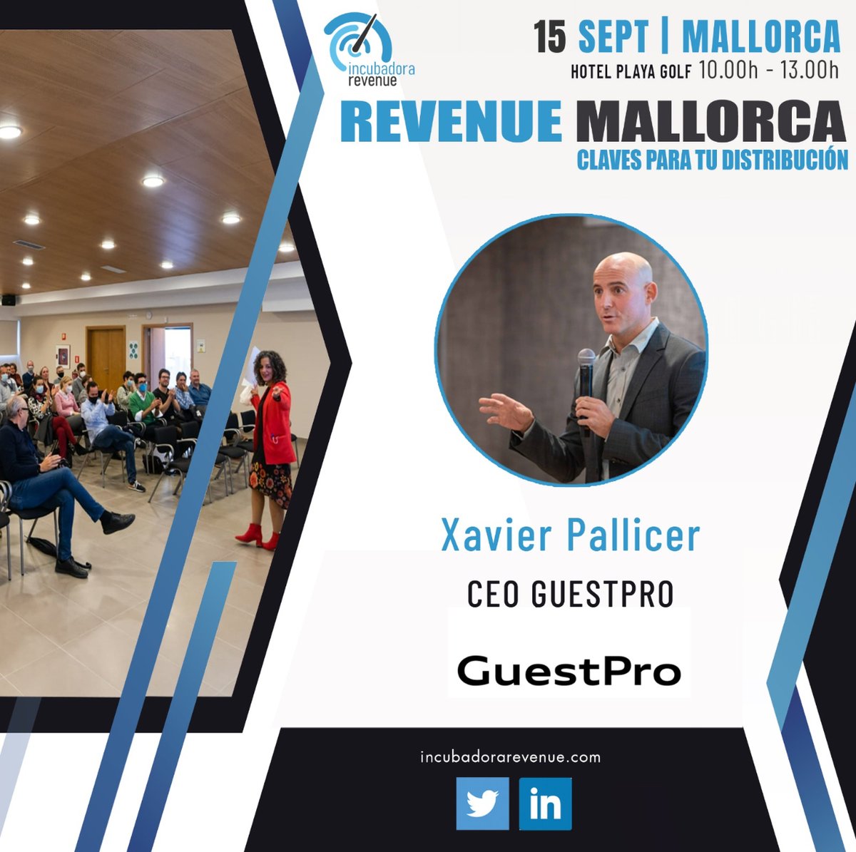 Xavier Pallicer, traerá como ponencia "La auto-gestión del cliente como estrategia de venta y fidelización"
Información y registro: bit.ly/3R0Po24

<a href="/guestpro_com/">GuestPro | Tecnología para hoteleros visionarios</a> <a href="/fehmallorca/">FEHM</a> <a href="/CAEB/">CAEB</a> <a href="/goib/">Govern de les Illes Balears</a> <a href="/ajuntpalma/">Ajuntament de Palma</a> <a href="/diariomallorca/">Diario de Mallorca</a> 
#revenue #mallorca