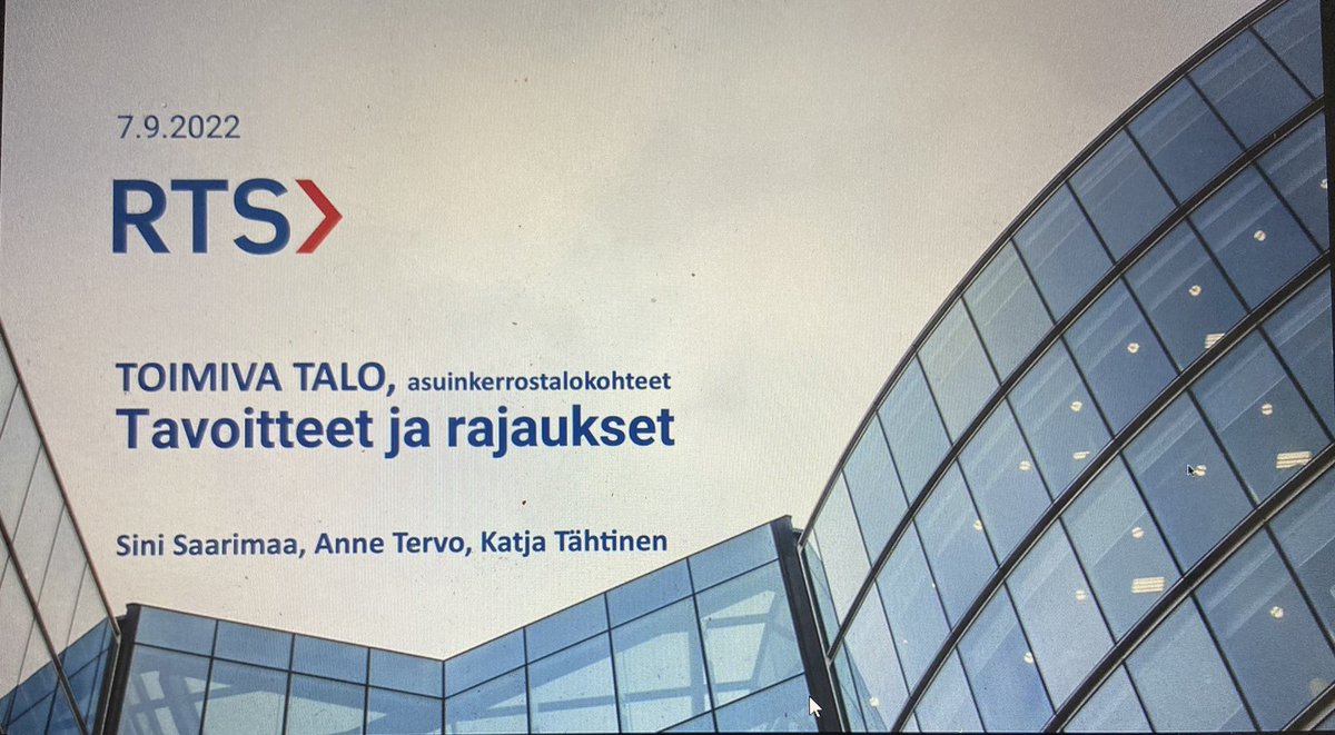 Tänään käynnistyi #Rakennustietosäätiö’n Toimiva talo, asuinkerrostalokohteet -toimikuntatyöskentely, laaja asiantuntijajoukko, hyvää ja monipuolista keskustelua, #asuminen #laatu #sosiaalinenkestävyys #RTkortti Mukana myös <a href="/RAKLIry/">Rakli ry</a>