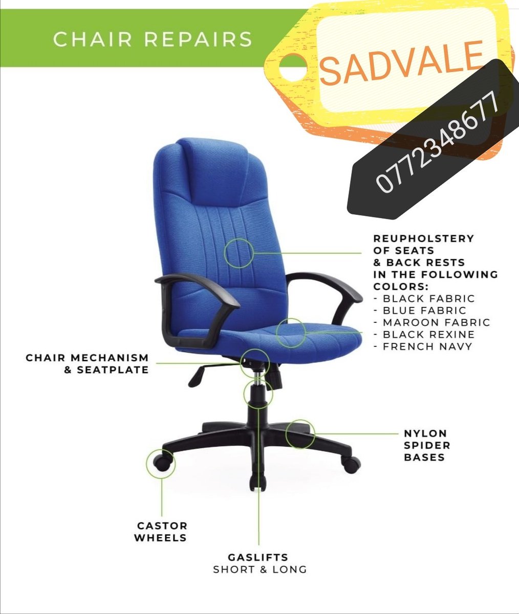 I sell brand new Office furniture,and all repairs to your pre-loved office furniture,Please may you retweet my customers might be on your timeline,Tich 0772 348677