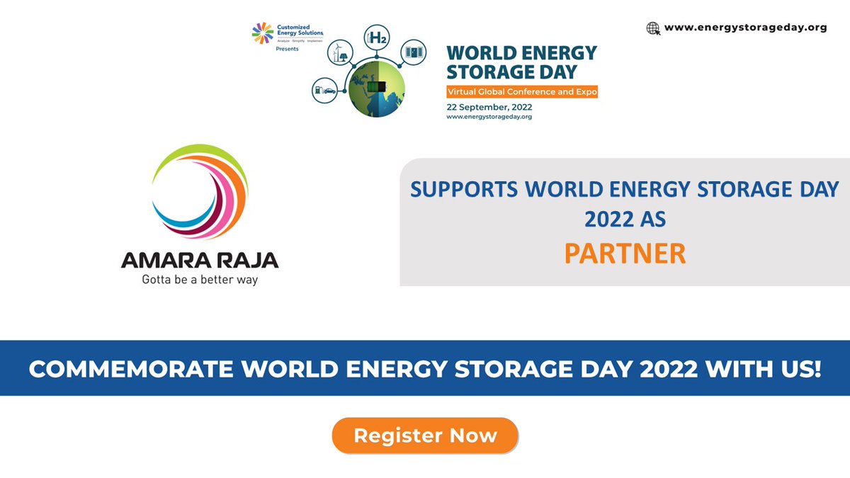 StorageDay's tweet photo. We welcome @ARBatteriesLtd as our #partner for #worldenergystorageday on #22september #2022. It is India's largest #leadacidbatteries #manufacturers, for both #industrial &amp; #automotive applications in the #storagebattery.

Register today- https://t.co/NiBaCrfPuT https://t.co/oGWBHLHnn9