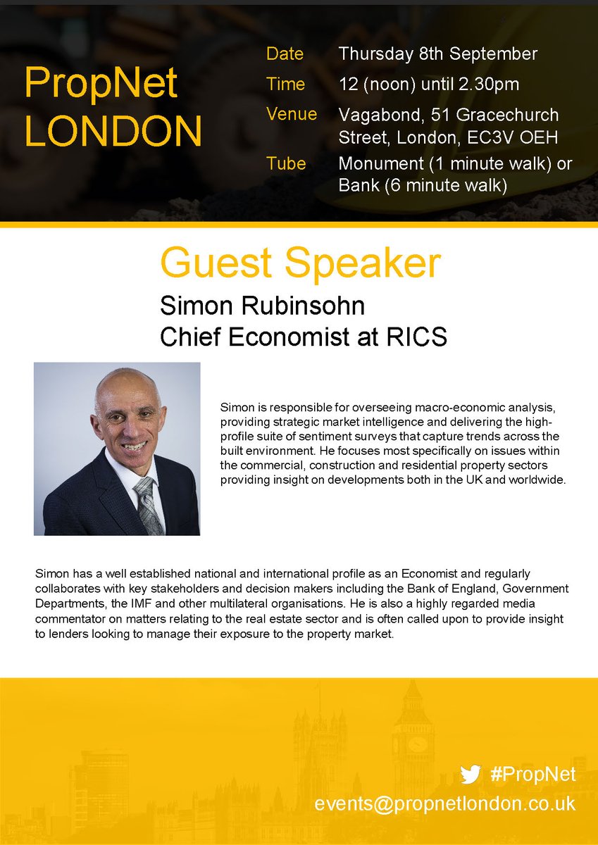 PropNetLondon's tweet photo. -Speaker Announced - 

We are excited to announce the guest speaker for Thursday’s PropNet London event is @SRubinsohn. 

#propnetlondon #Propertyevents #London #Vagabond #propertynetworking
#constructionuk https://t.co/arTEQOyuRX