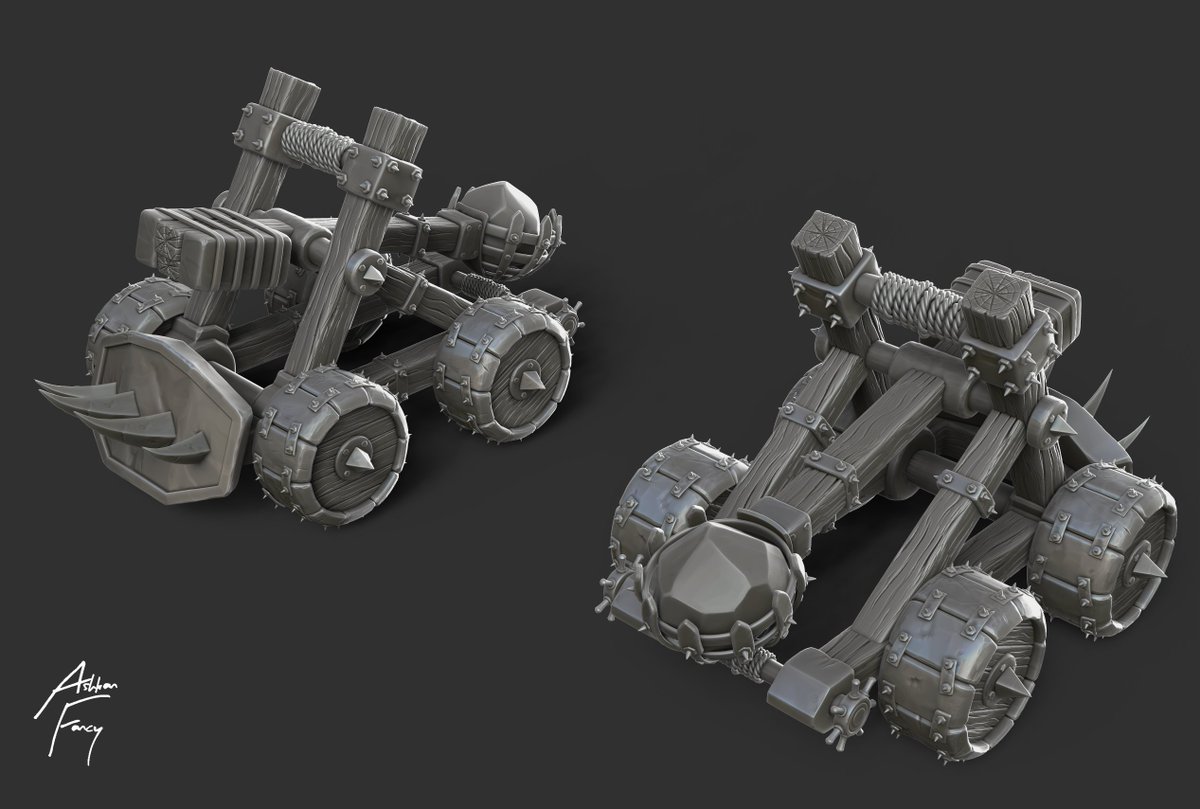AshkanFancy's tweet photo. Stylized Catapult
Designing mechanical props is so much fun!!
#3dart #3dmodeling #3dmodel #3d #unity3d #stylized #zbrush #zbrushpixologic #weapons https://t.co/N8zQZFJP5R