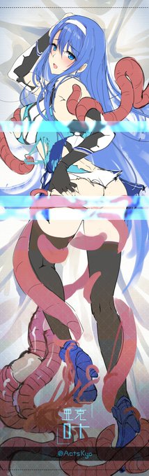 青髪のお嬢さんのご依頼抱き枕ラフ 