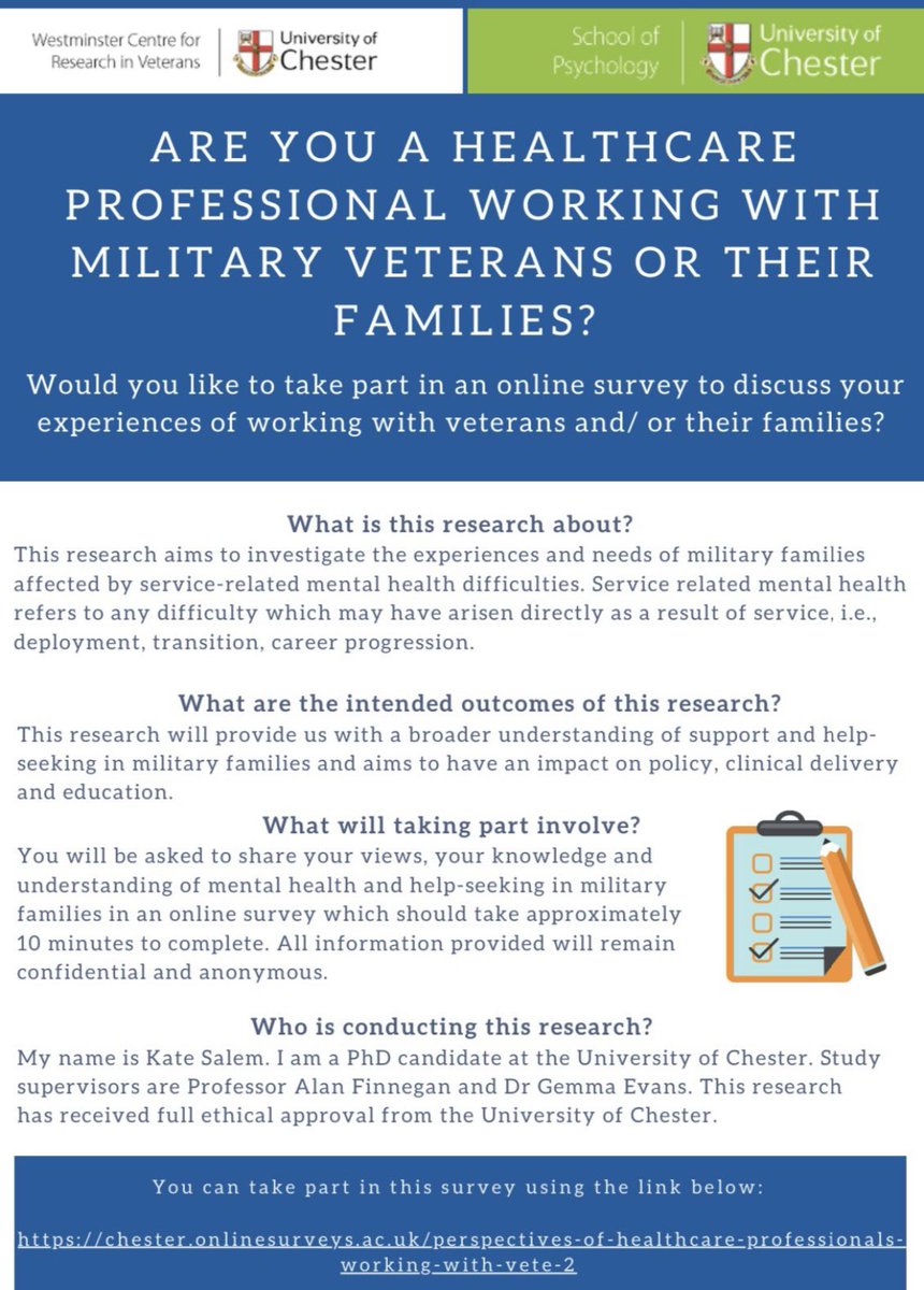 _Kate_Salem's tweet photo. ♦️If you are a healthcare professional working with veterans, please consider completing this short survey♦️@drdanbarnard @jonathanleach13 @NurseDiane2020 @JukesyJo @theripplepond @GemmaCBT @ForwardAssist1 @SussexAFN @KFiMSheffMind https://t.co/2GIPQ0gfum https://t.co/hB7MGJbY3a