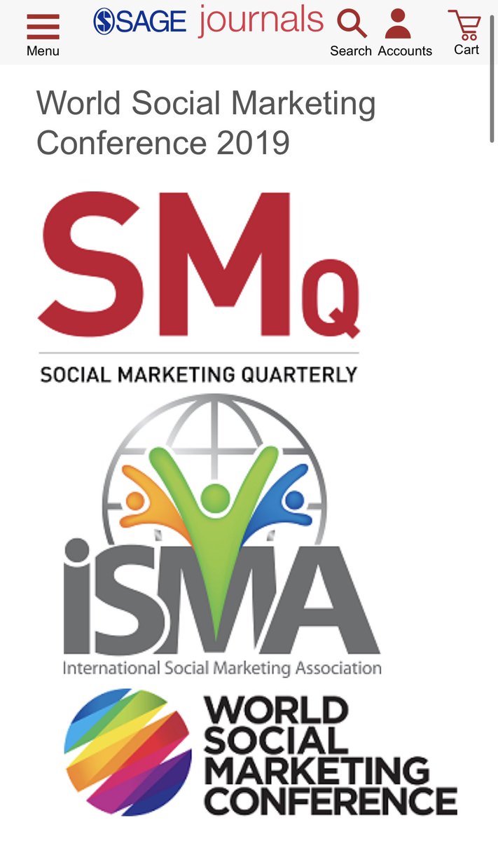 Enjoy Day 2 of the <a href="/WSMConference/">WorldSocialMarketing</a>! SMQ is calling for submissions for a curated issue of content from #WSMC22. See an example from the 2019 World Social Marketing Conference at journals.sagepub.com/topic/collecti…