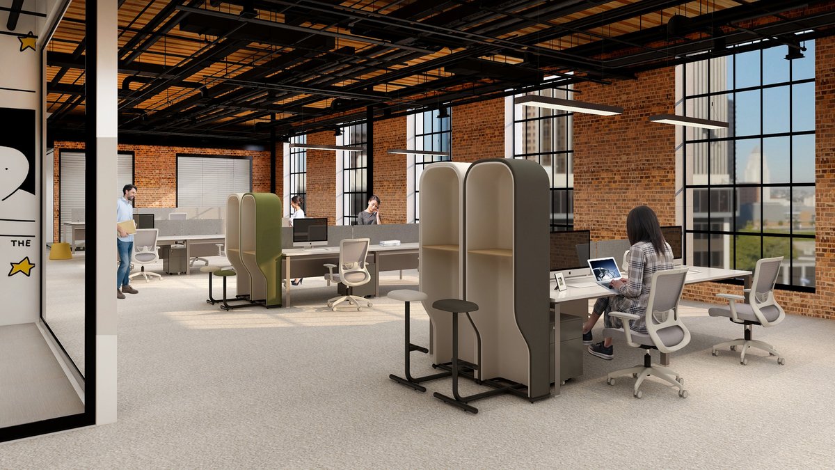 SunonFurniture's tweet image. Crafted to fit the needs of task-based focus work &amp;amp; easier communication for team members sitting back to back, our E-half 5 #benching system with concise lines, moveable screens &amp;amp; shared wire management is ideal to empower your working performance.
#panelsystem #officefurniture