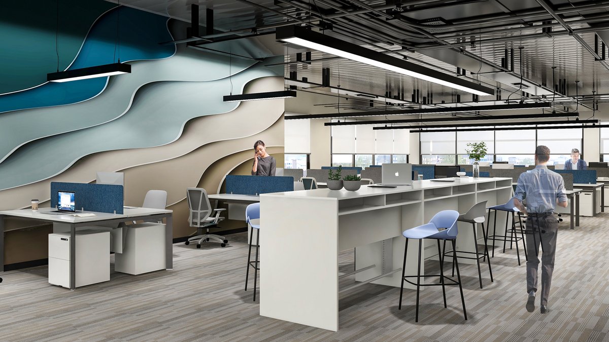 SunonFurniture's tweet image. Crafted to fit the needs of task-based focus work &amp;amp; easier communication for team members sitting back to back, our E-half 5 #benching system with concise lines, moveable screens &amp;amp; shared wire management is ideal to empower your working performance.
#panelsystem #officefurniture