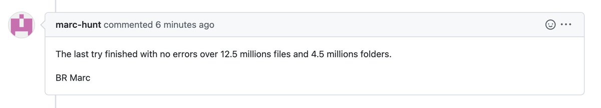 dadoonet's tweet photo. w00t! Someone indexed more than 12 millions files in #Elasticsearch using #FSCrawler. That's great to have some feedback like this. If you are an #opensource user, please share your success with the makers! 😍 https://t.co/2DTweZs8vu https://t.co/1xfISMGmF3