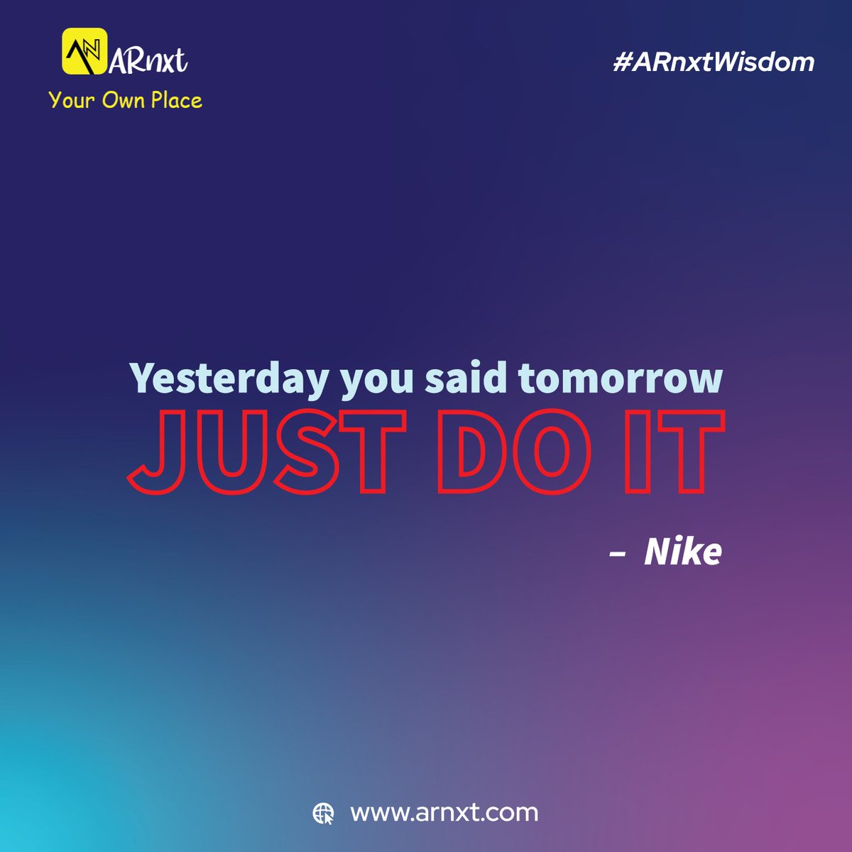 ARNXT1's tweet photo. Overthinking will get you nowhere. When you know from inside that what you are doing is right. 
Just do it! 

Are you a dealer or merchant in home décor, civil, interior, and furnishing? 
Partner with ARnxt https://t.co/MNgijveJe6

https://t.co/bbeTo1DHzR

#ARnxtWisdom #JustDoIt https://t.co/Qo1tvsSfxK