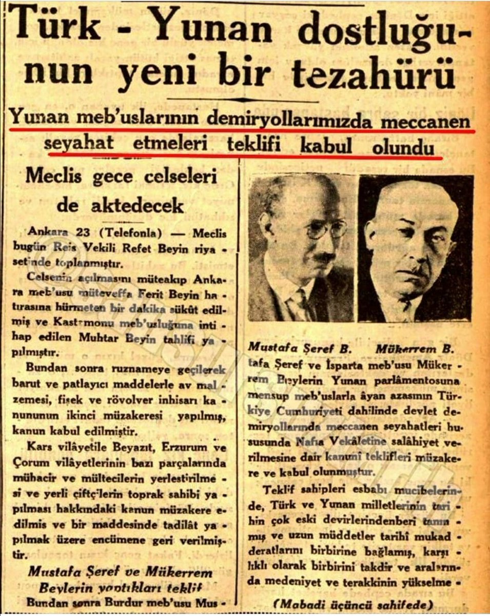 ArsivTarihim's tweet photo. Yunan vekiller için Türk devlet demir yollarında bedava seyehat hakkı kanunu çıkarılmış!
YUNAN DOSTLUĞU? https://t.co/eBKZWVzhJ0
