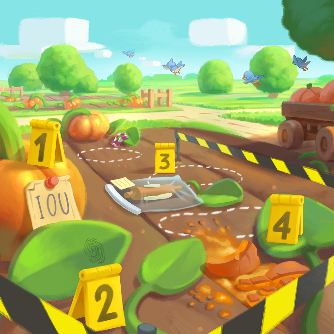 THE PUMPKIN PINCHER is at large! CSI: Everdale has started marking the evidence. Who do you think is suspect No. 1? 🎃🕵️ #Everdale #ThePumpkinPincher