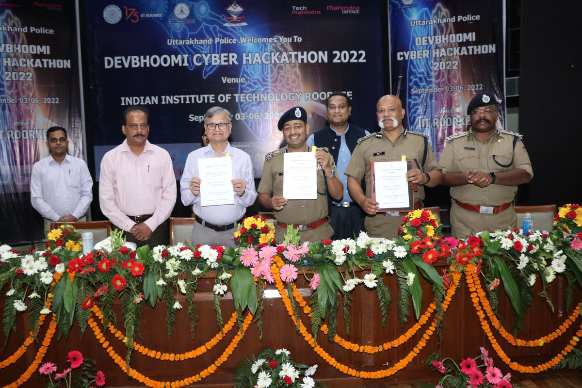 ItdaUttarakhand's tweet photo. Information Technology Development Agency  Department of Information and Science Technology, Government of Uttarakhand signed an MoU for the establishment of the cyber security center of excellence for cooperation in the area of cyber security between ITDA, STF, and @iitroorkee. https://t.co/20tDWPOBqK