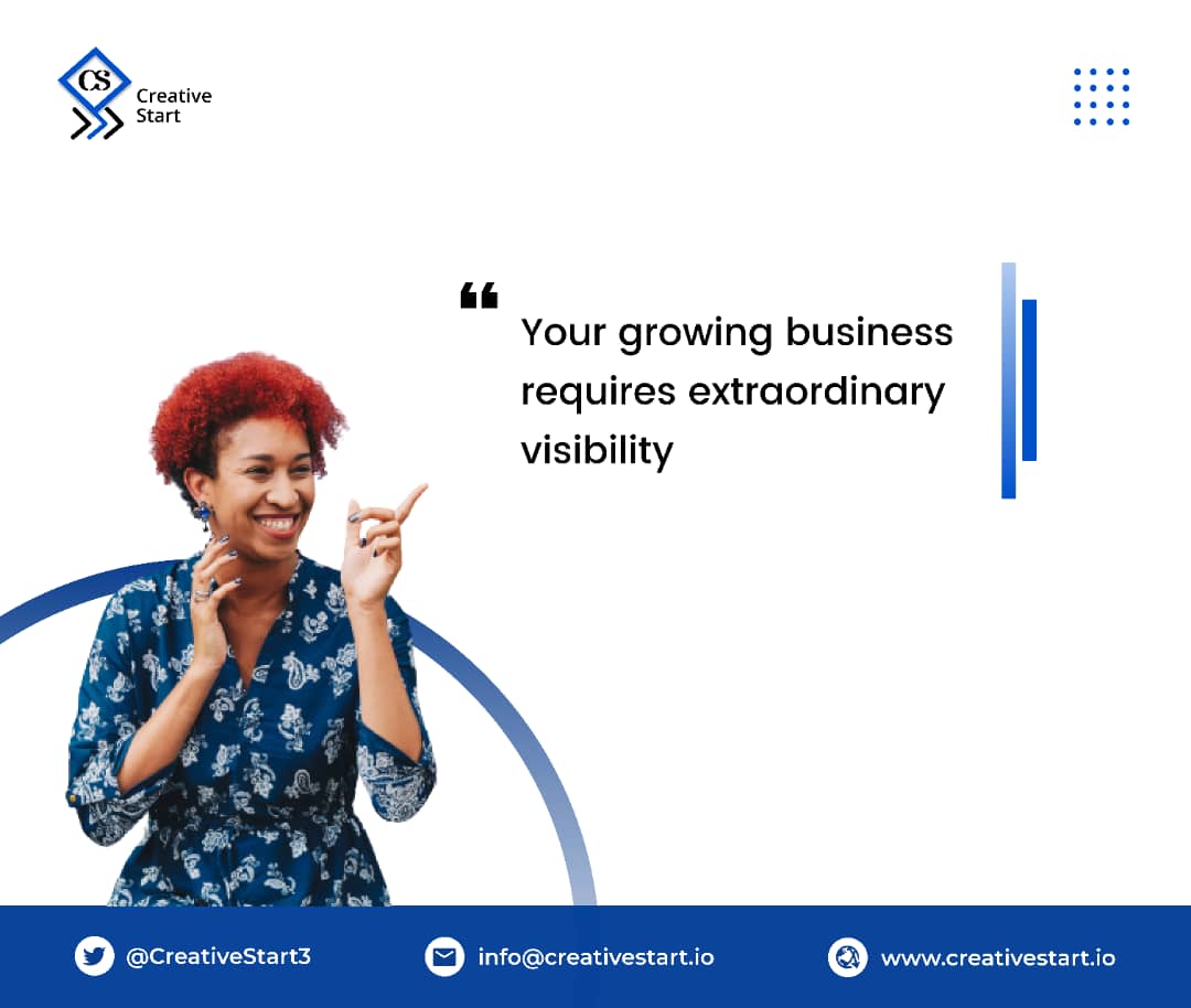 CreativeStart3's tweet photo. You have a business you are doing. We are reminding you that your business, no matter what it is, requires extraordinary visibility. #businesstips #creativestart #quote https://t.co/8YvGOirvMJ