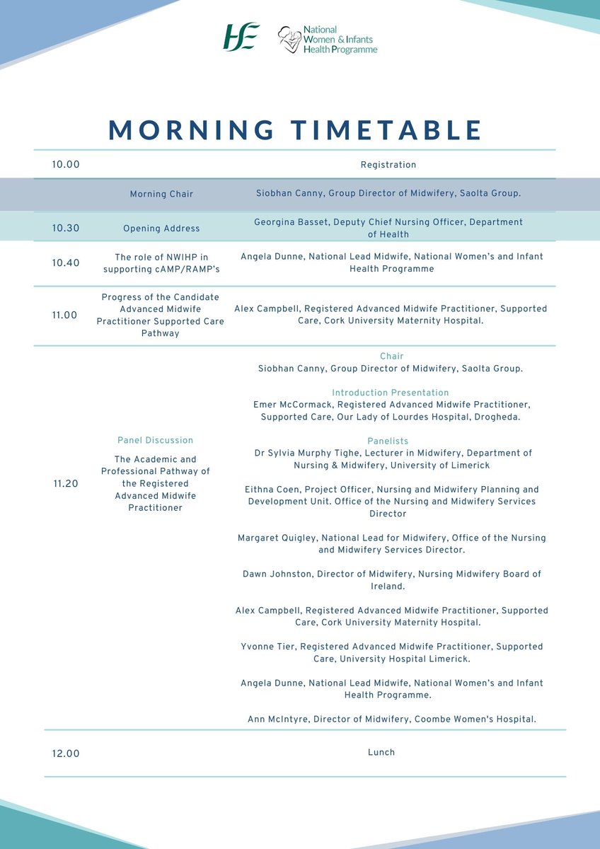 NWIHP's tweet photo. We have a great timetable lined up for our #AMPConference next week, talking about the ever evolving AMP role, &amp; the impact on maternity care and women's health.

We're looking forward to seeing everyone in CERC Limerick on Friday 16th September.

https://t.co/6vWfOOTKCT https://t.co/giwlTlQ4yF