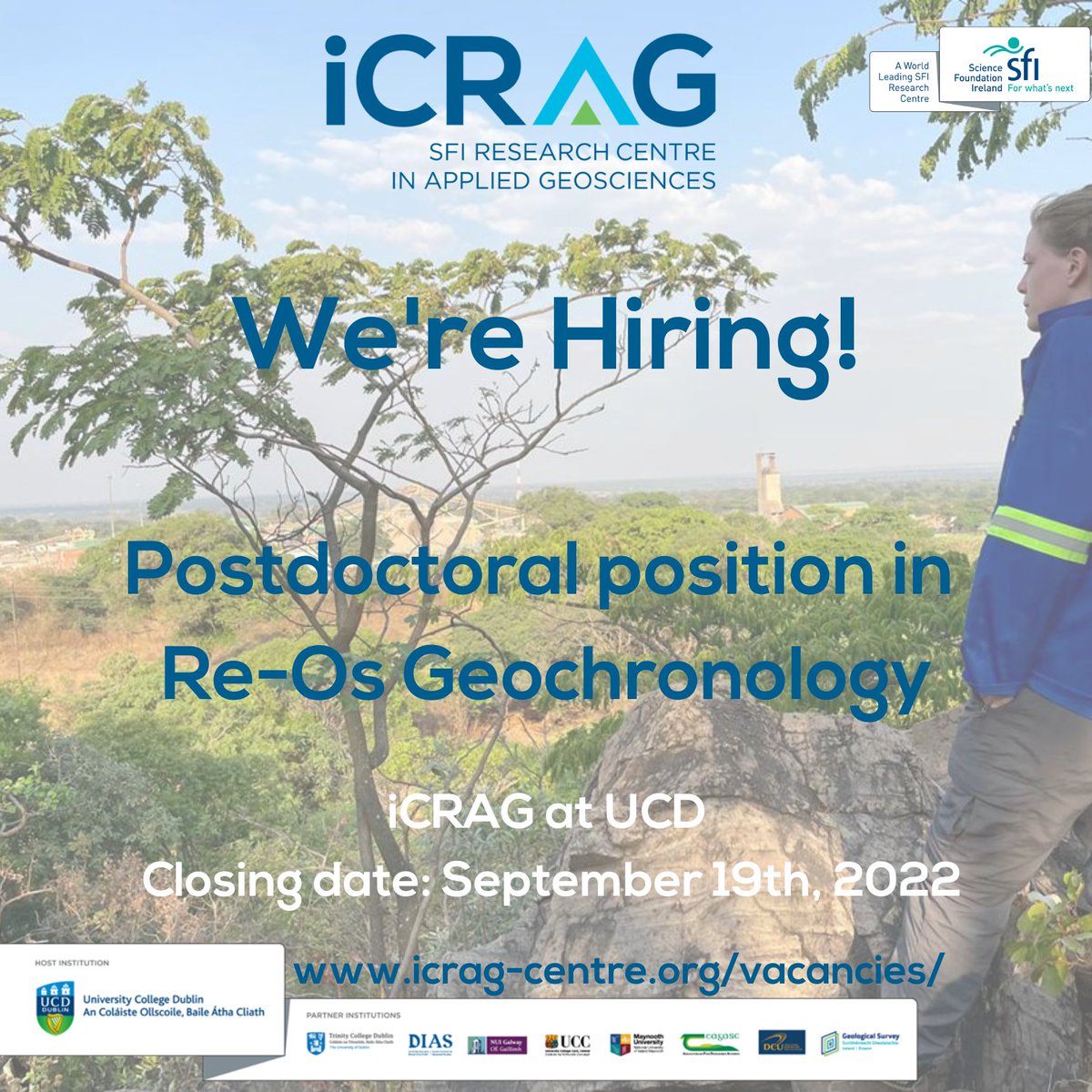 We're #hiring! UCD Post-doctoral Research Fellow in Re-Os #Geochronology based in <a href="/UCD_Earth_Sci/">UCD Earth Sciences</a> with Prof. Murray W. Hitzman. Details: icrag-centre.org/vacancies/

#research #geoscience #jobfairy #werehiring #postdoc