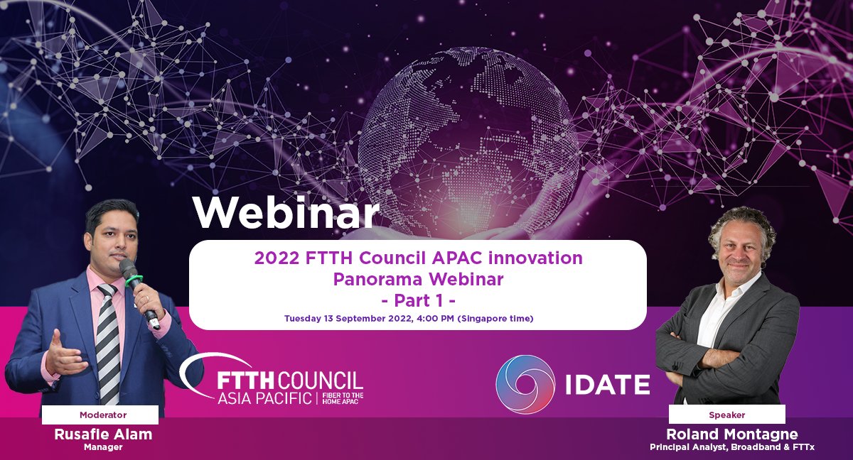prunedelafrance's tweet photo. RT IDATEDigiWorld: [Events 🔊 ] Let’s talk Fiber with IDATE and @ftthcouncilapac 

📅  13 September 2022 | 🖥️ Online

IDATE and FTTH Council Asia Pacific are coming together to ensure the fiber  development. 

 #FTTHAPAC #Fiber #Innovation 

To registe… https://t.co/LHjmWaMEI0