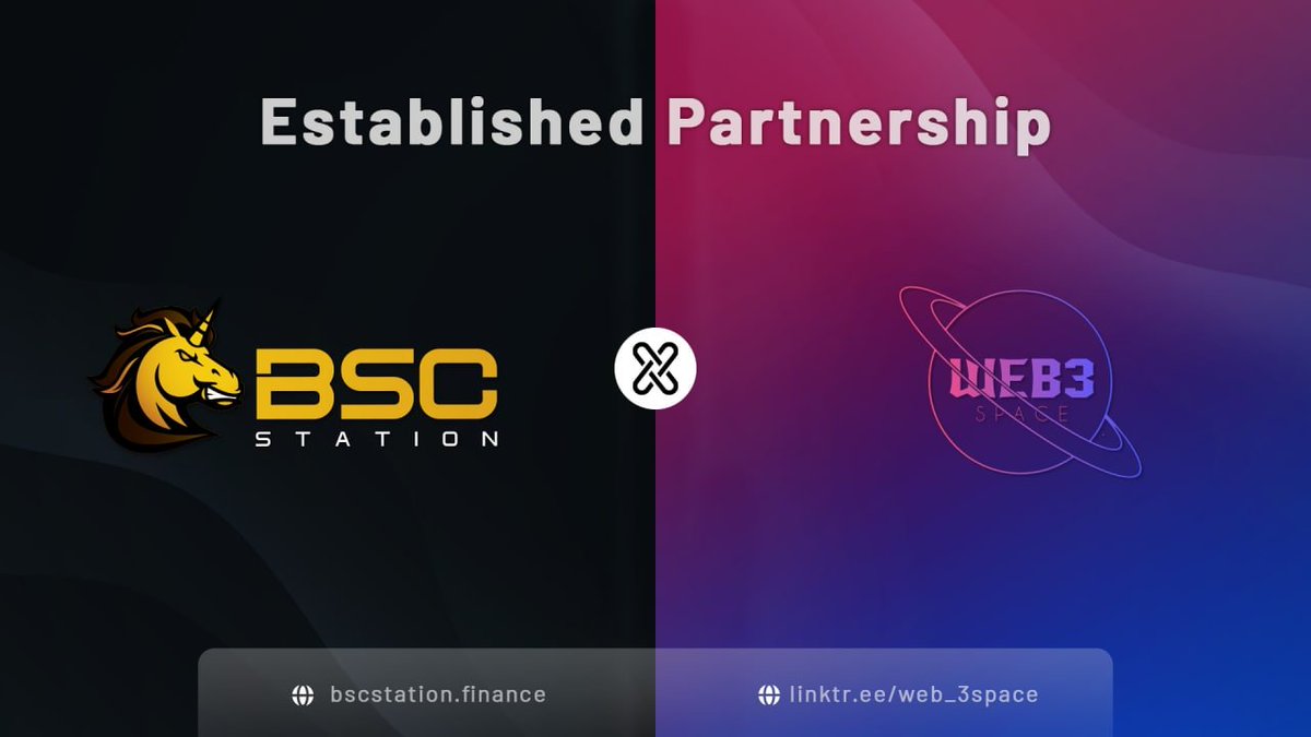 @bscstation is honored to announce our newest media partner @Web_3space - a top-knot marketing agency

🤝The partnership is going to bring plenty of benefits to both sides, which include but are not limited to:
✅Community Expansion
✅Cross-marketing activities

#BSCStation #BSCS