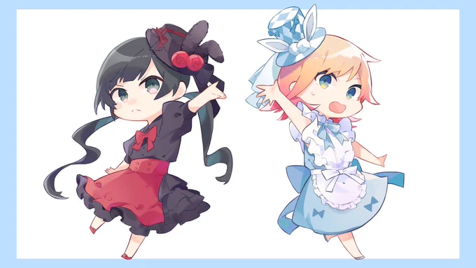 Hanonさん、Kotohaさんのミニキャラ新イラスト描かせていただきました!まだ公開されてない表情もあると思いますのでお楽しみに… 