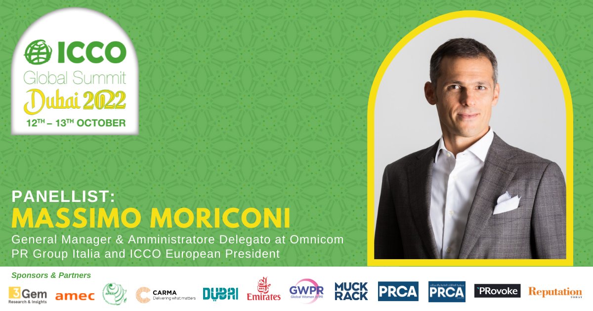 ICCO European President and Omnicom PR Group Italia's  <a href="/minomoriconi/">massimo moriconi</a>, is also confirmed to speak at the 26th annual #ICCOGlobalSummit, joining a panel of delegates to discuss PR’s Role in Media Literacy &amp; Education.

More on the panel and event at iccosummit.org